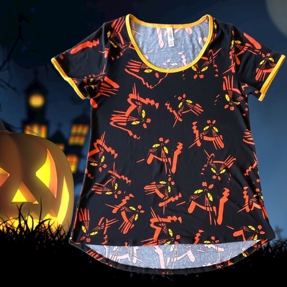 Nwot Lularoe Perfect Tee Size Small Halloween Cat - Picture 1 of 2